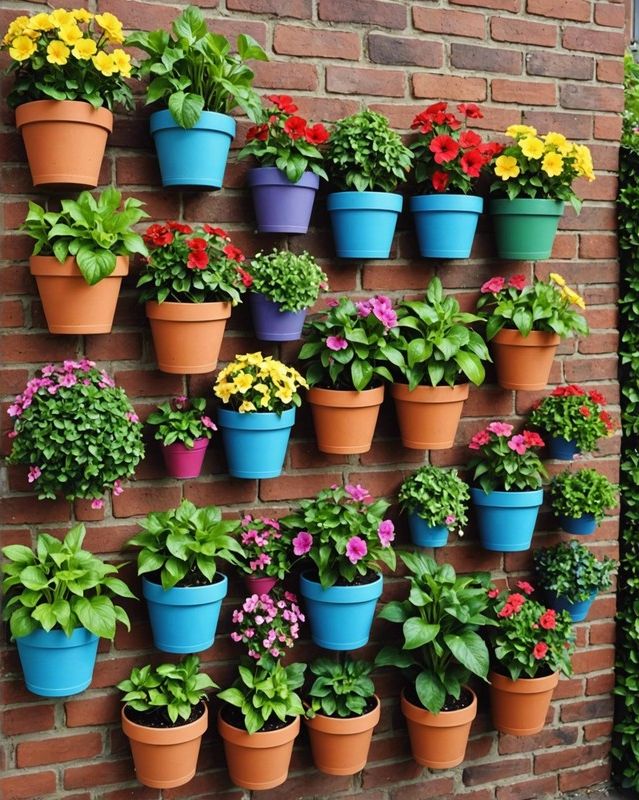 13) Vertical Garden Flower Pot Layout