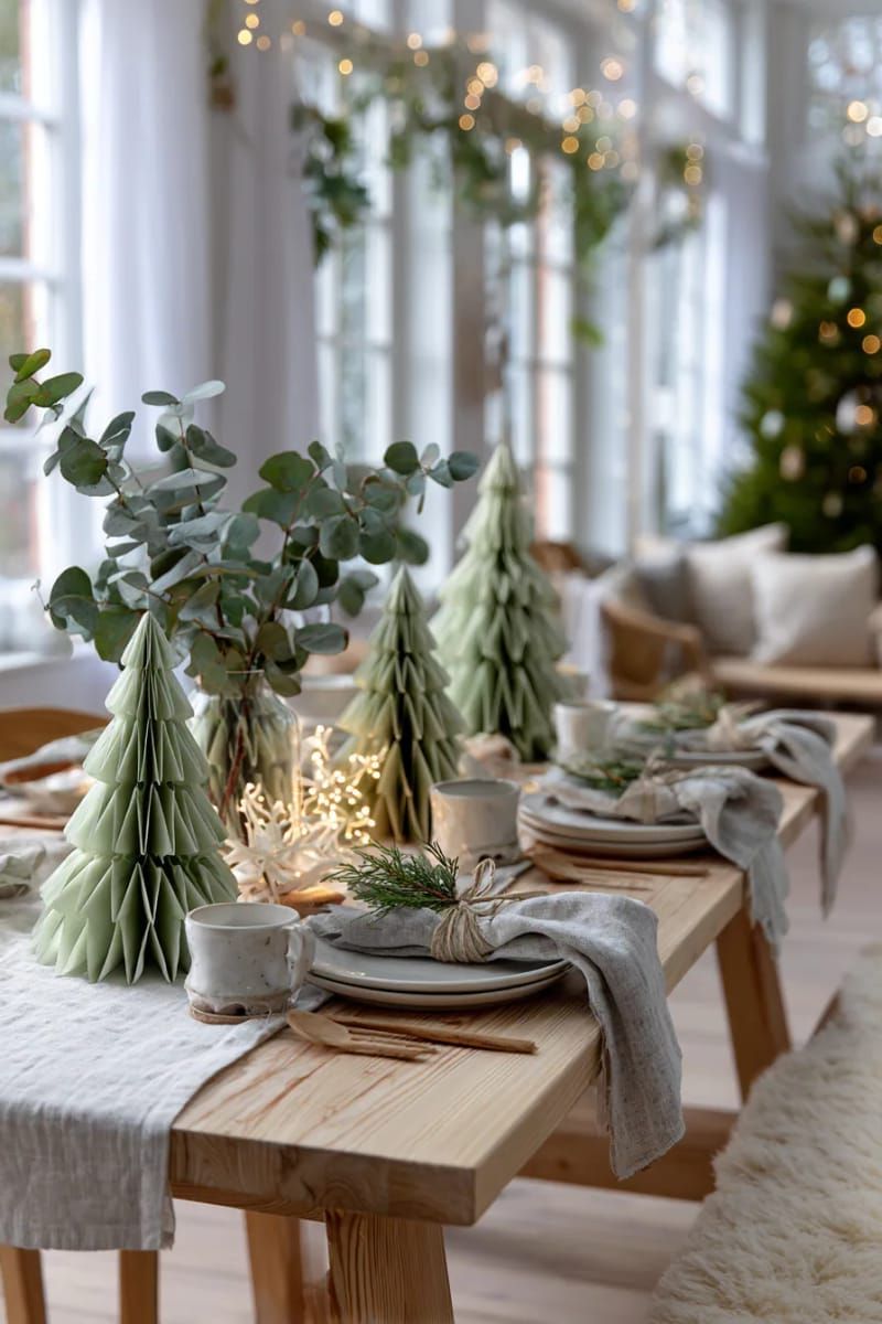 2. Soft Green Scandinavian Paper Tree Centerpiece - photo 2