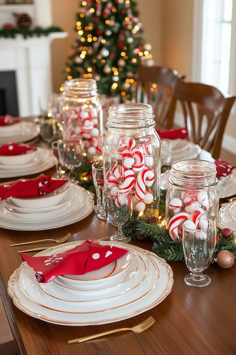 9. Mason Jar Centerpieces With Candy Canes - photo 2