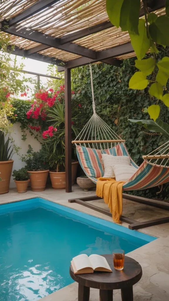 17. Hammocks for Poolside Lounging