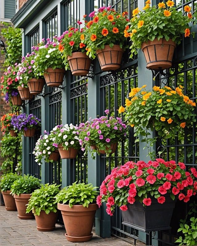 1) Trellis Displays for Hanging Baskets