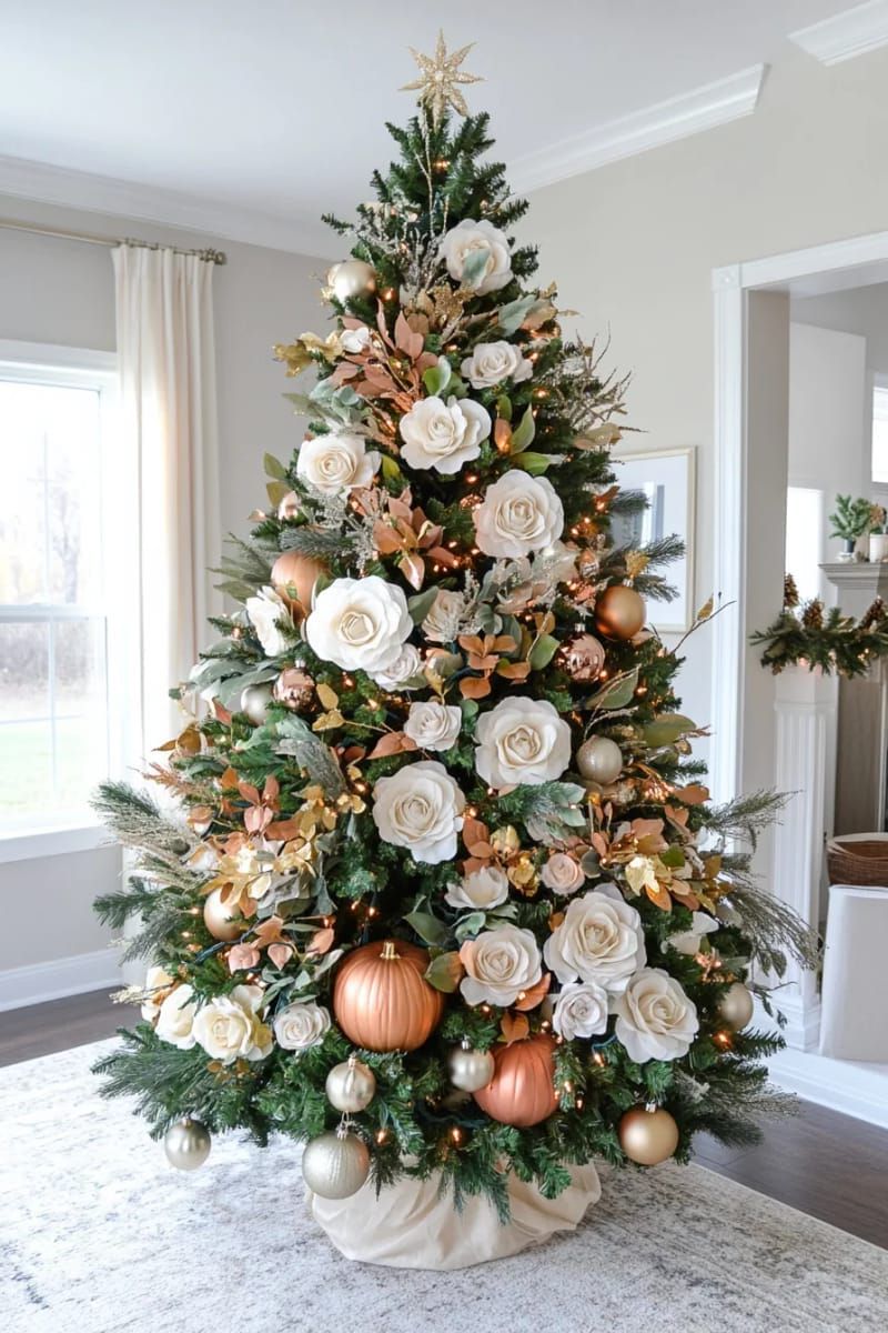 15. Cream Roses and Metallic Pumpkin Accents - photo 2