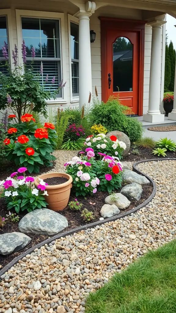 Rustic Gravel Borders with Natural Stone