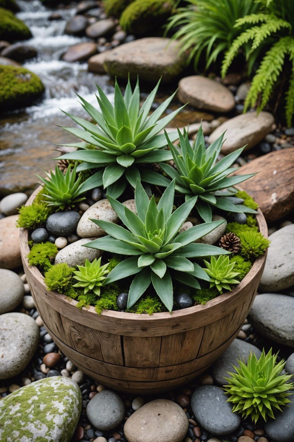 3. Woodland Aloe Container Garden