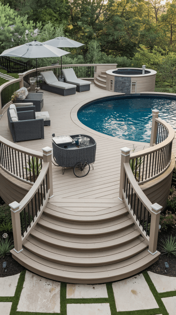 Circular Deck Designs for Round Above Ground Pools - photo 2