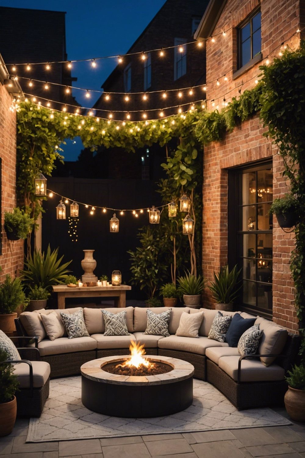 Warm Fire Pit Patio Design