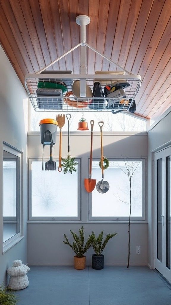 Overhead Rack for Patio Equipment
