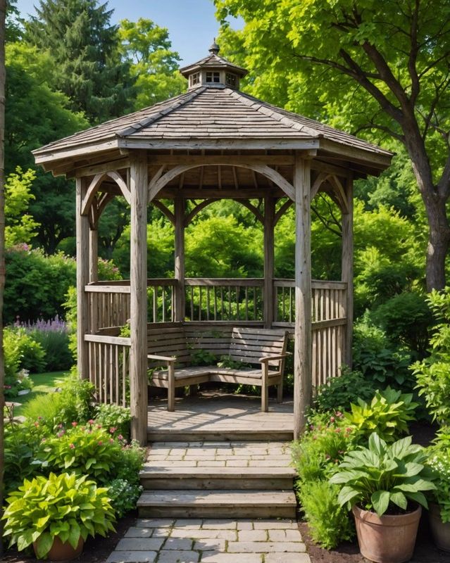 Rustic Wood Gazebo Charm