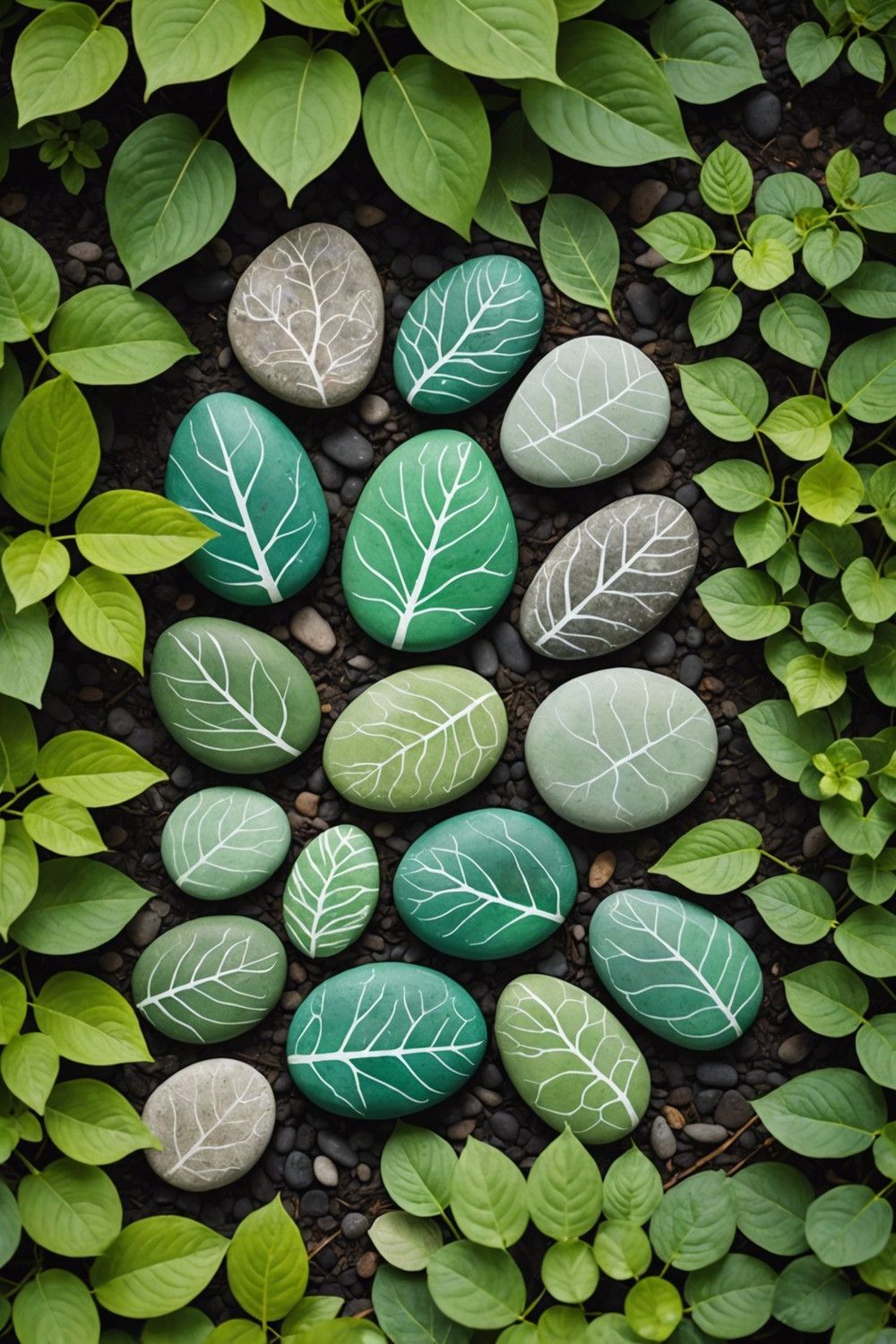 Leaf Print Rock Art Techniques