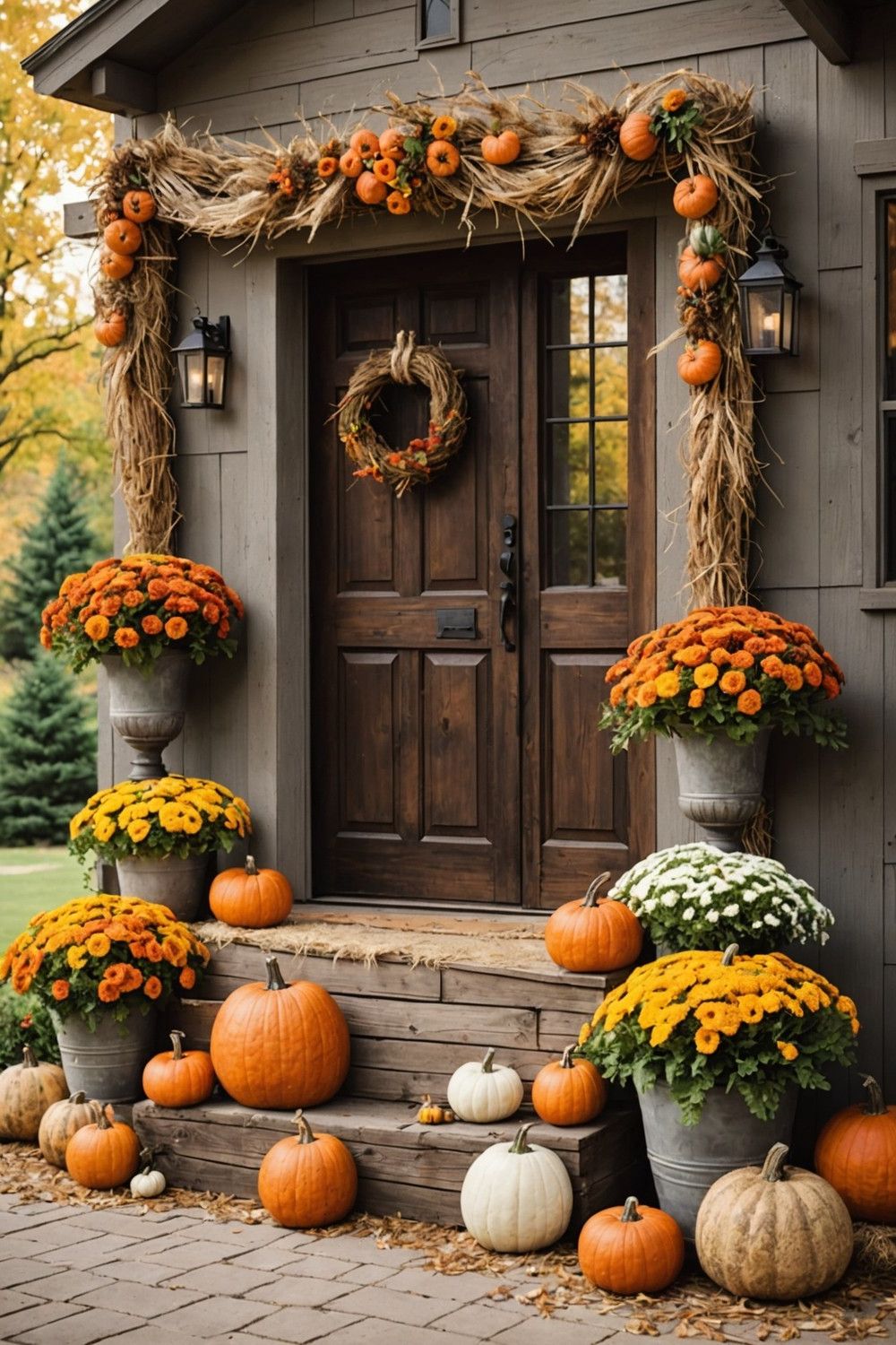 Decorating with Hay Bales by Season
