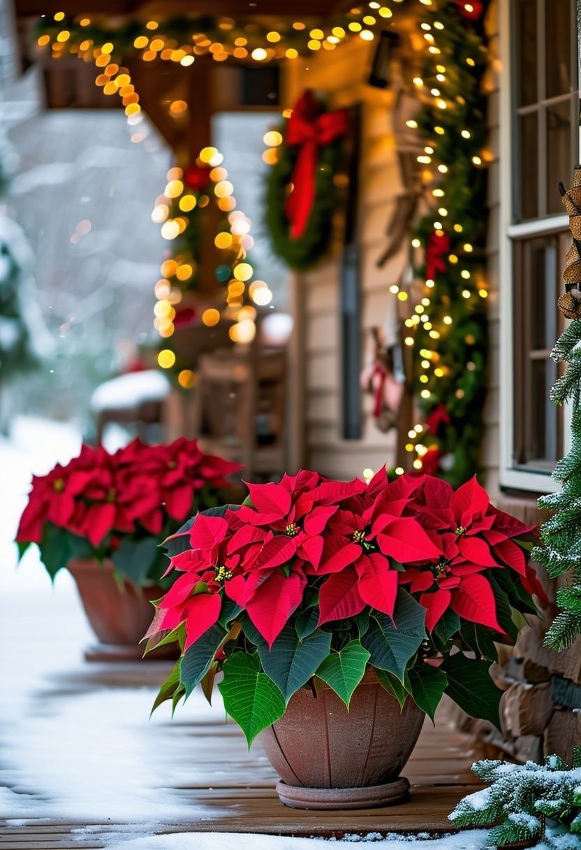 Vibrant Poinsettia Plant Displays