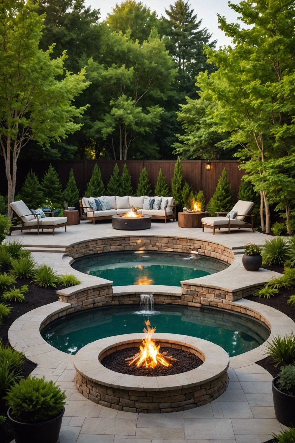 Fire Pit Additions for Round Pools