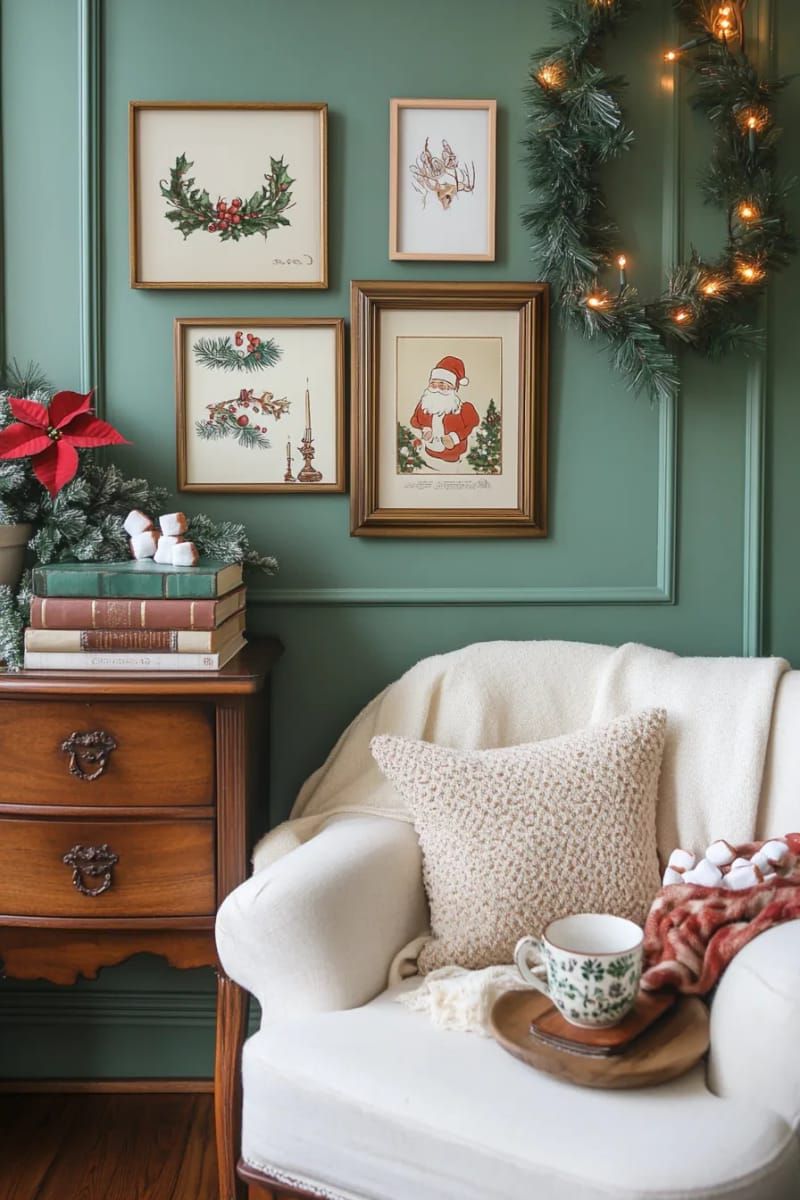 15. Vintage Christmas card gallery wall - photo 2