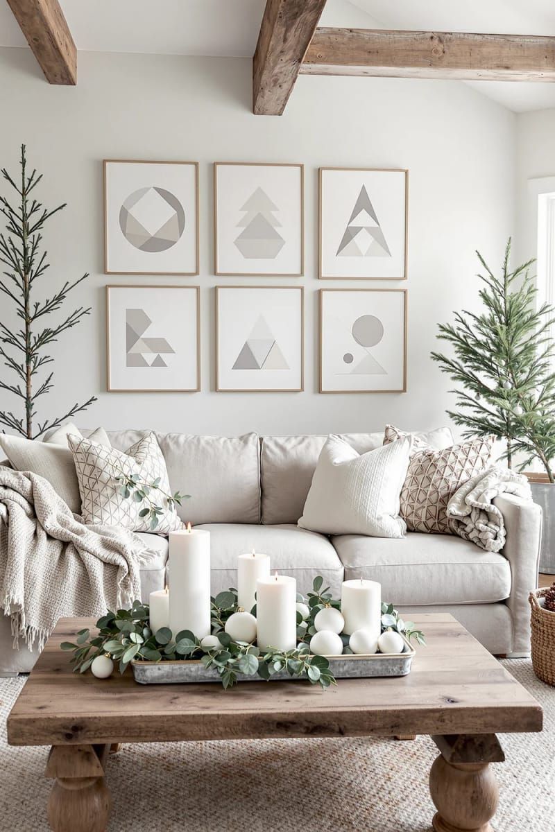 25. Neutral Scandinavian geometric Christmas art - photo 2