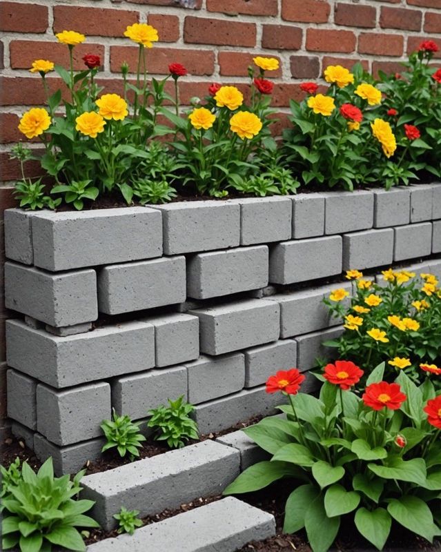 Cinder Block Garden Borders