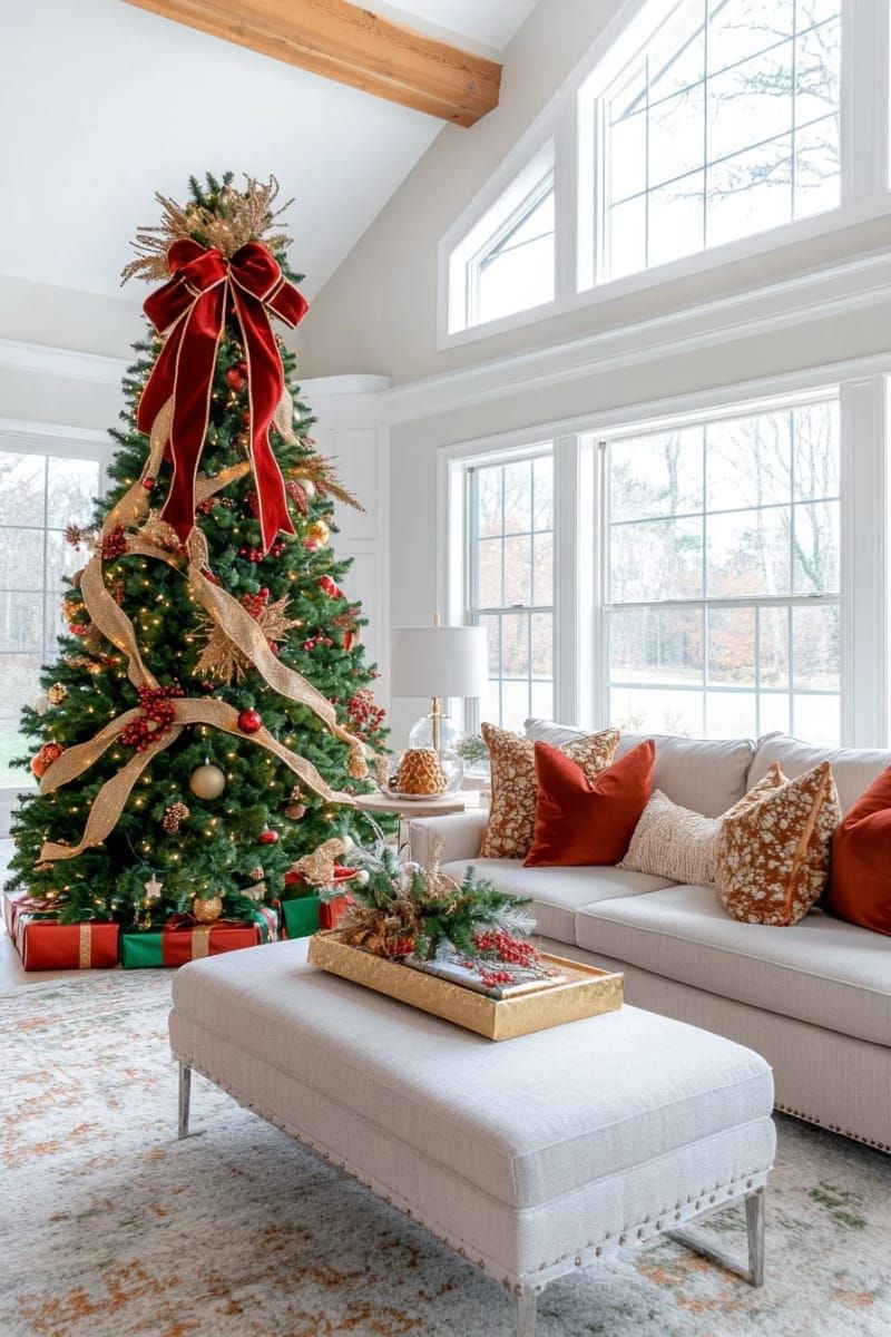 1. Flowing velvet ribbon waves for elegant tree styling - photo 2