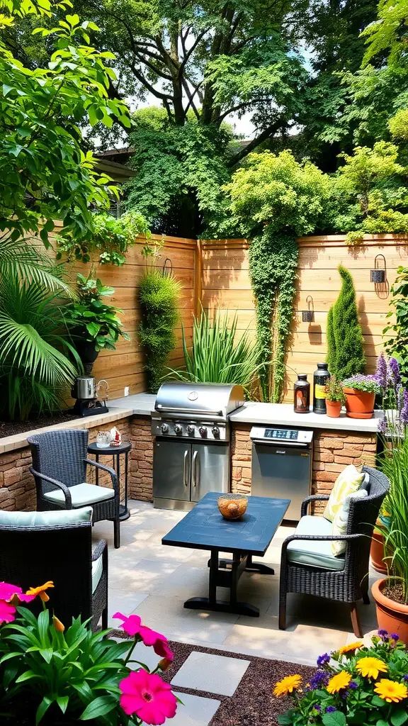 21. BBQ Garden Setup for Outdoor Cooking