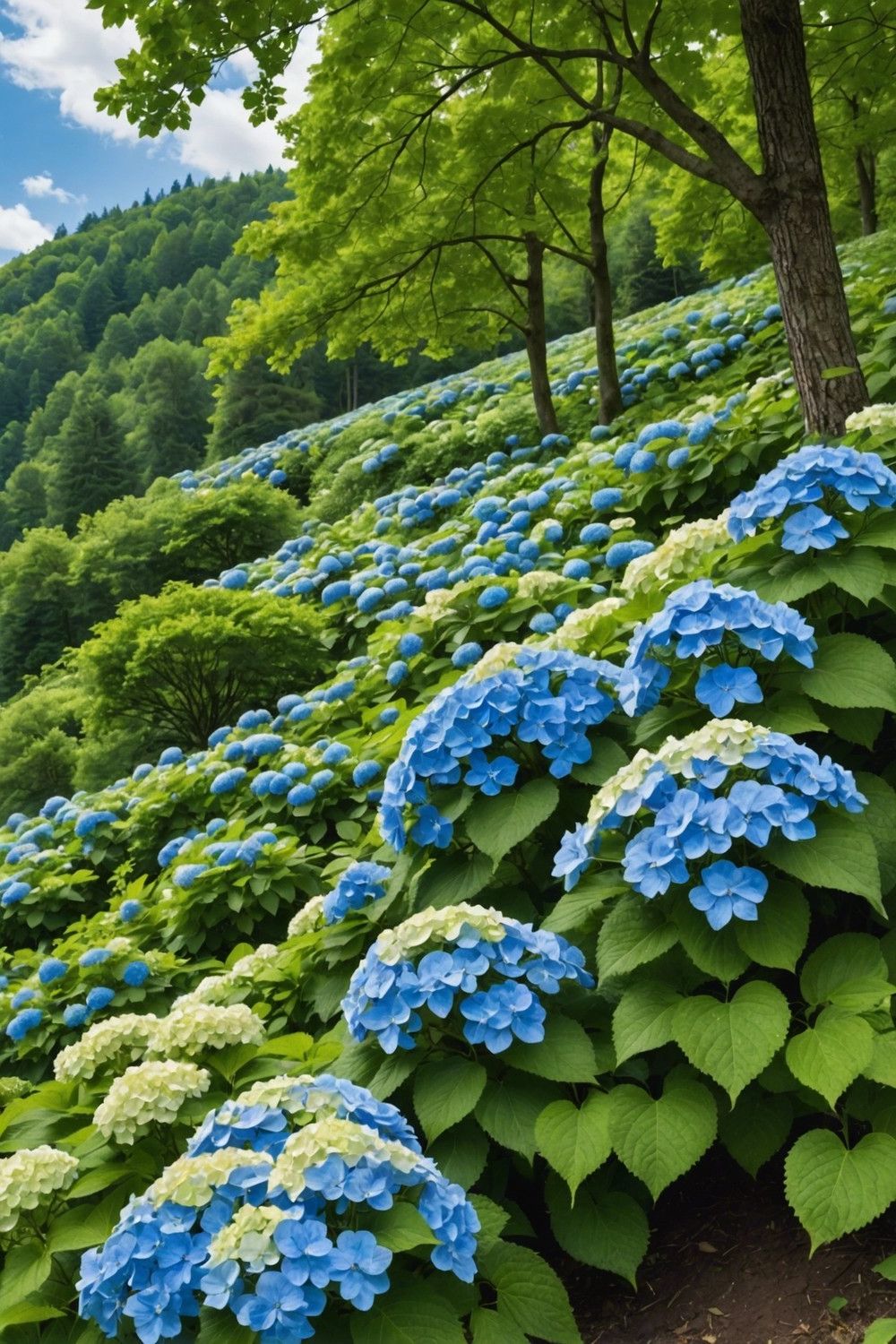 How to Cascade Hydrangeas Down a Slope