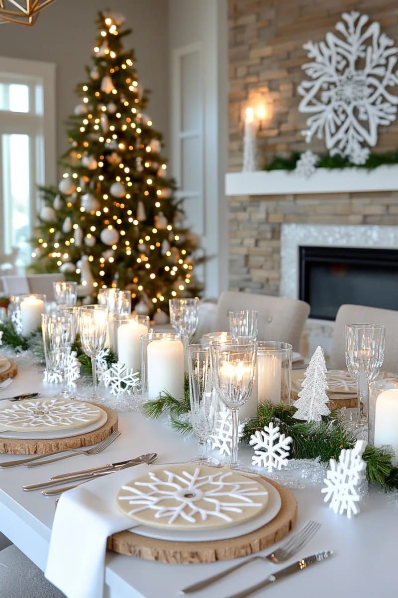 11. Felt Snowflake Coasters for Holiday Tables
