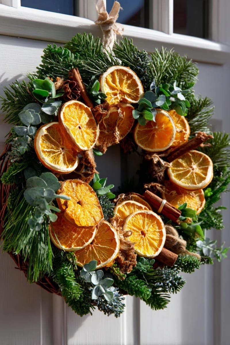 11. Cinnamon Orange Slice Wreath for the Door - photo 2