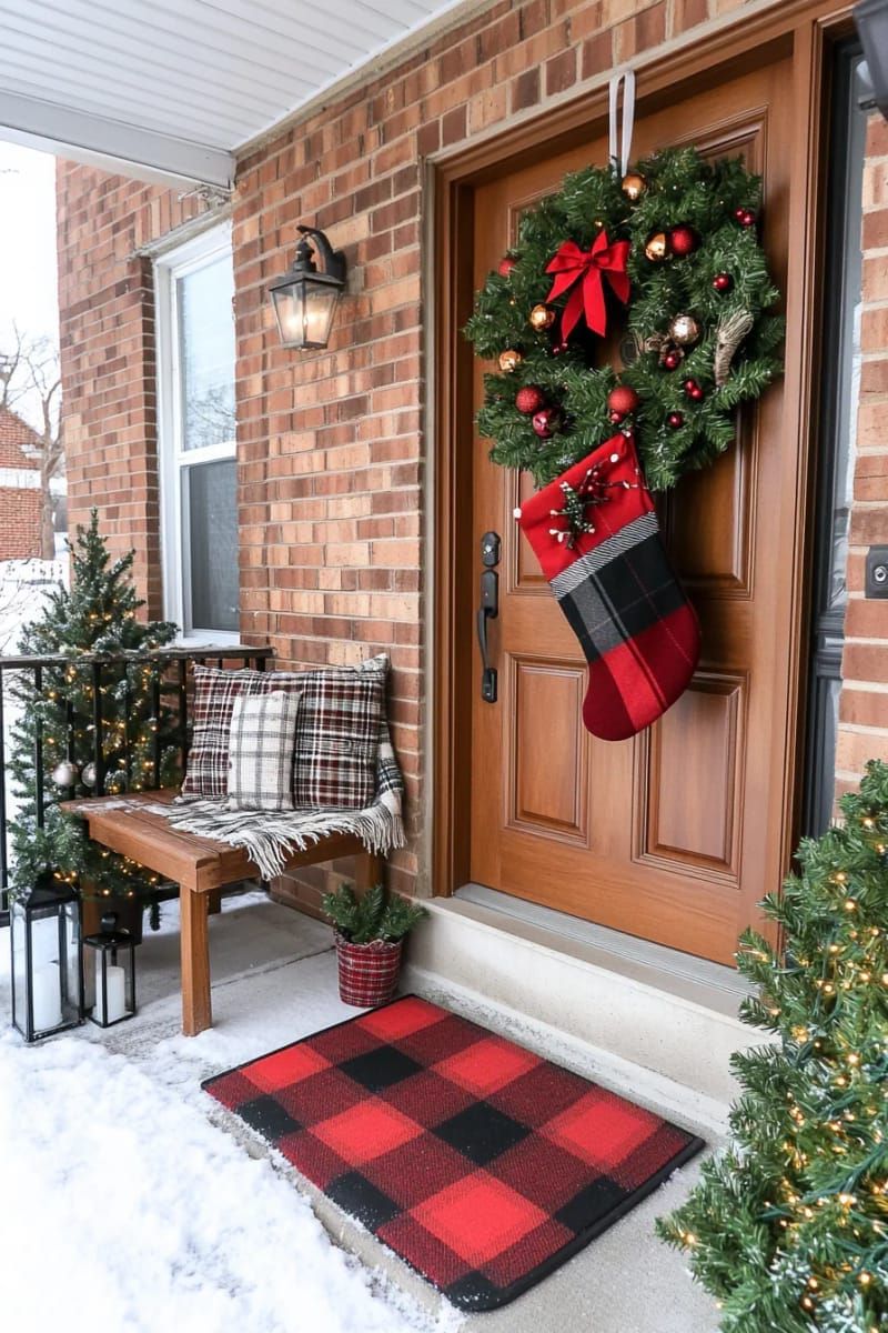 4. Dollar Store Pine and Berry Stockings