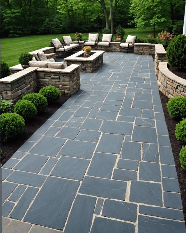 Elegant Bluestone Patio in Natural Stone