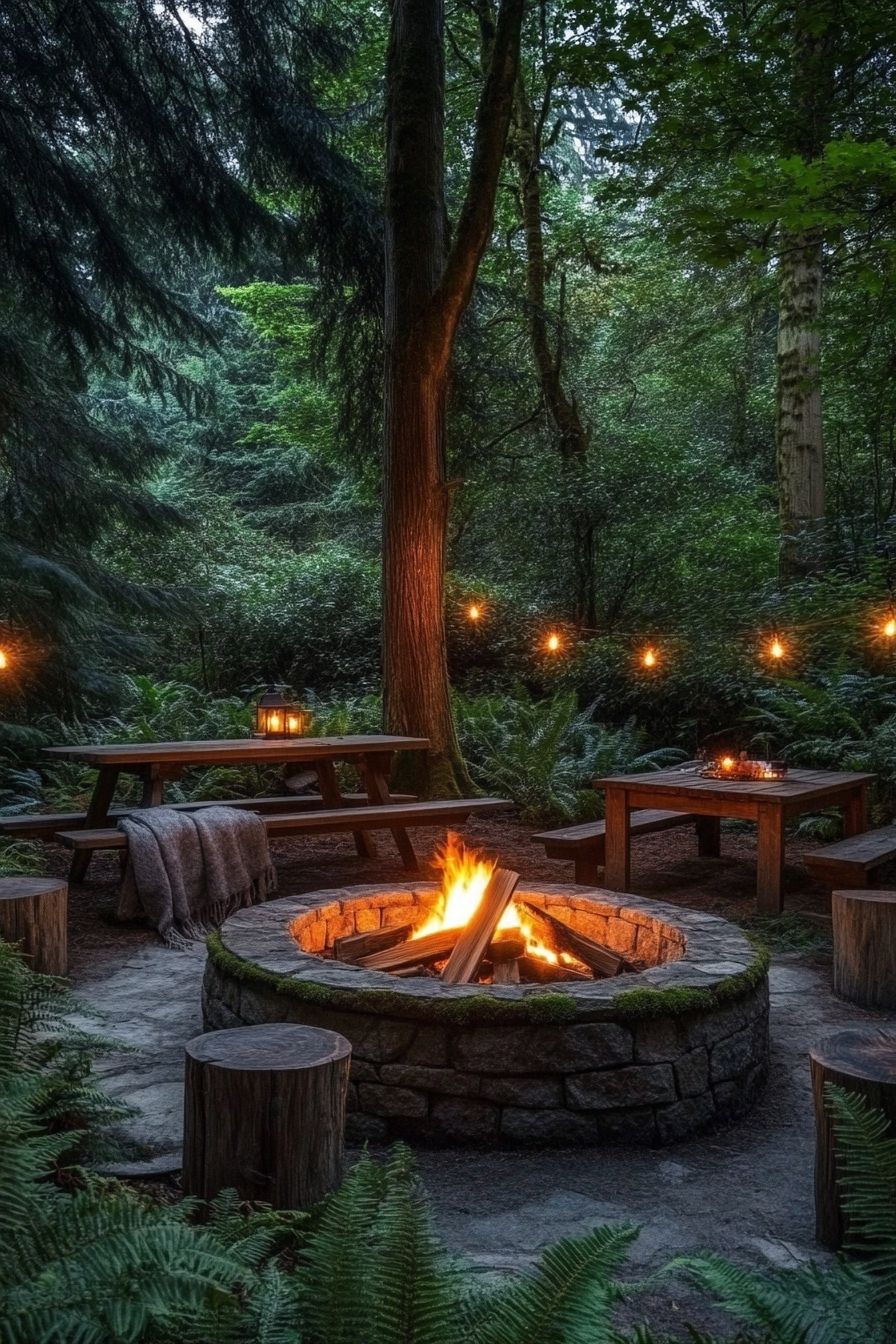 2. Set Up a Campfire Ring in the Woods