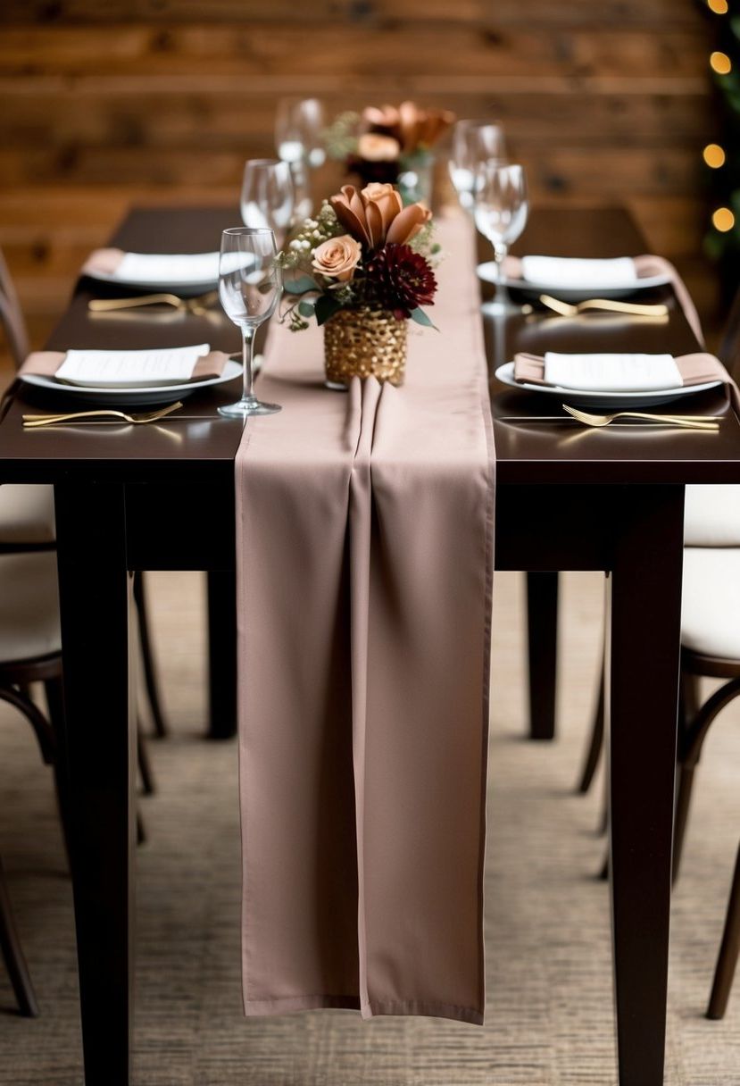 11) Espresso And Taupe Table Runners
