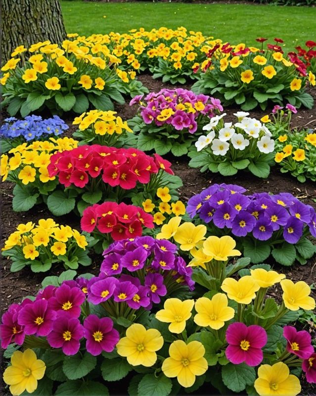 Primroses in Early Spring