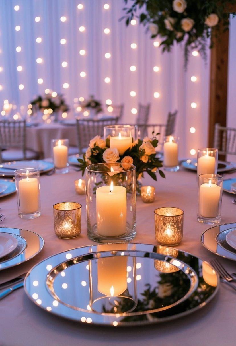 3) Mirror Tableware for a Romantic Look