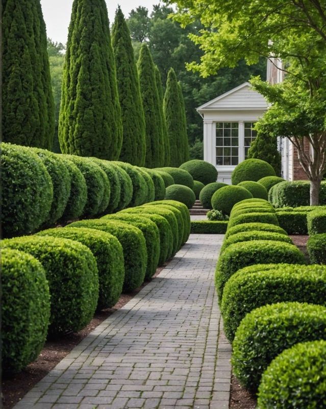 Classic Formal Boxwood Hedges