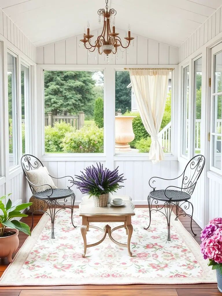 9. French Country Screened Porch Style