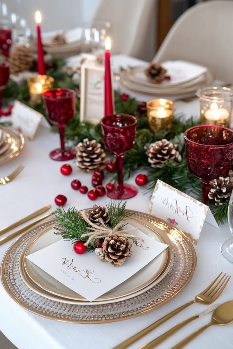 13. Pinecone Place Cards With Twine and Rosemary - photo 2
