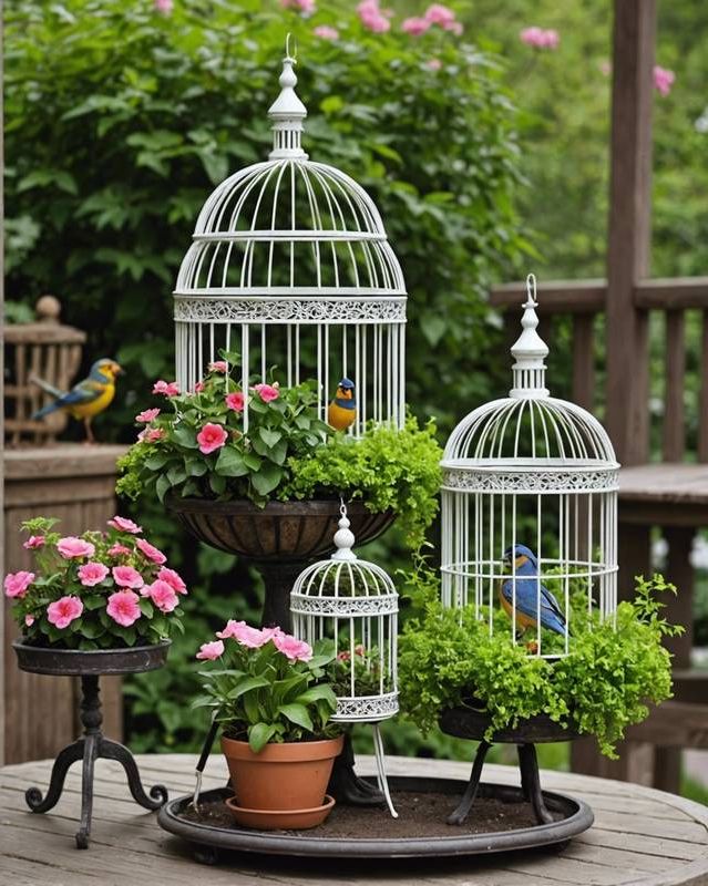 Vintage Birdcage Planter Ideas
