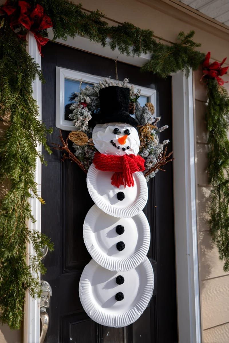19. Paper Plate Snowman Craft with Felt Trim - photo 2