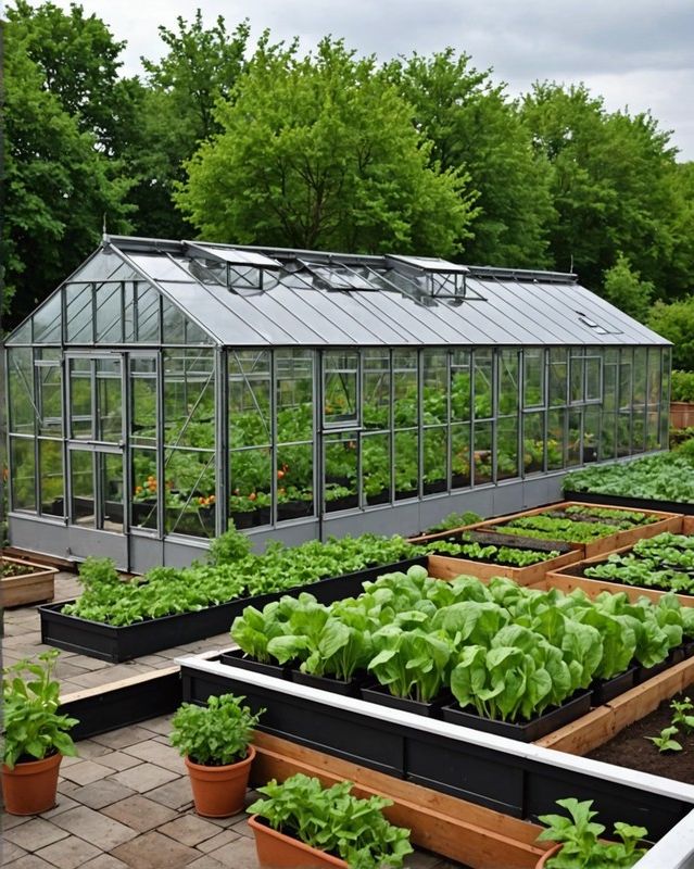 10. Rooftop Garden Inside a Greenhouse Enclosure