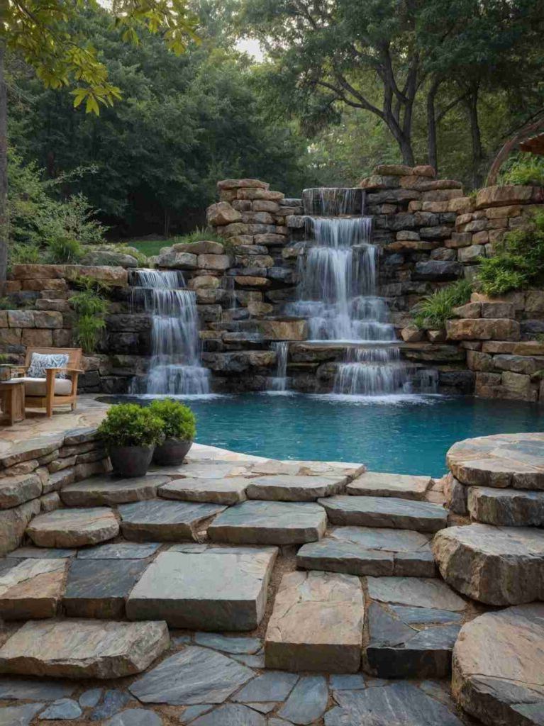 2025’s Top 47 Backyard Pool Ideas: Waterfall Wonders - photo 12