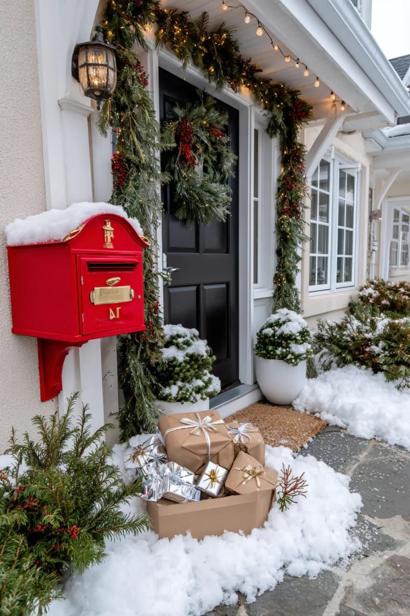 29. Mailbox Decorated with Mini Presents and Faux Snow - photo 2