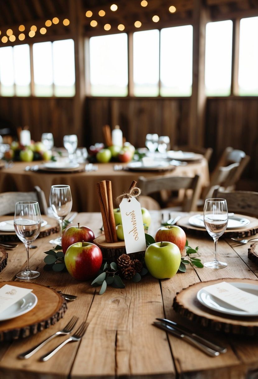 3) Apple And Cinnamon Stick Centerpiece Ideas