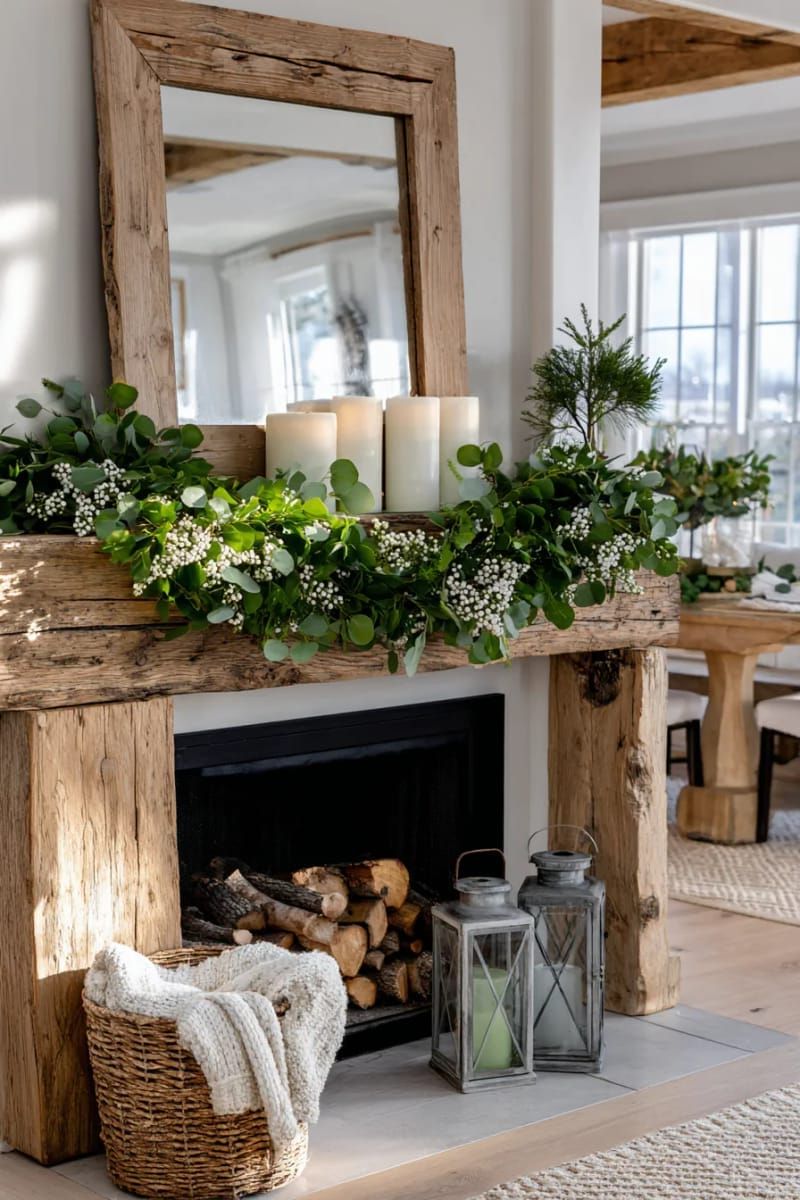 5. Eucalyptus Pine Berry Mantel Garland - photo 2