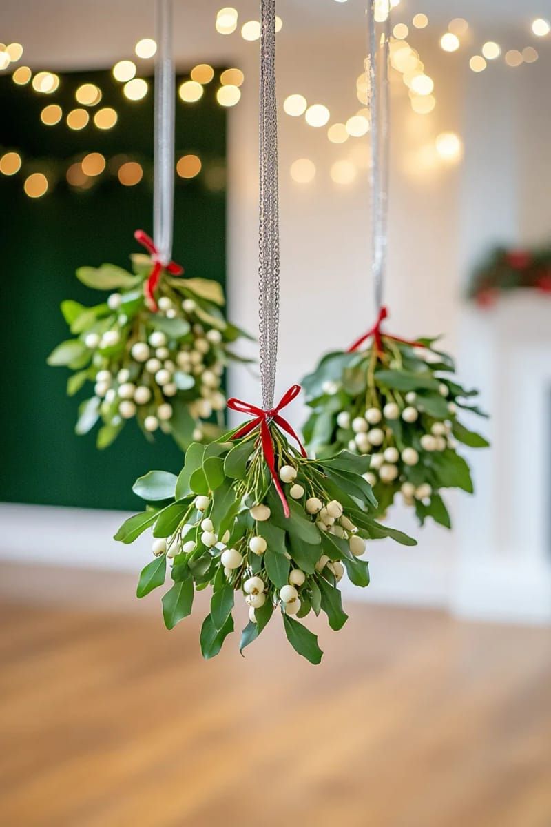 23. Silver-framed mistletoe bouquets for hanging displays - photo 2