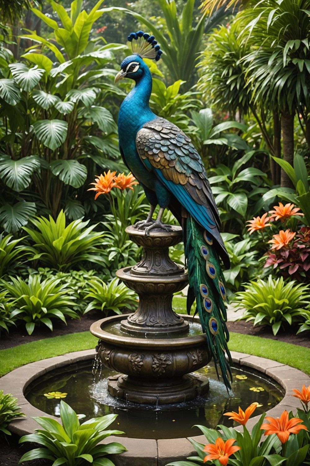 A Statue or Sculpture as a Focal Point