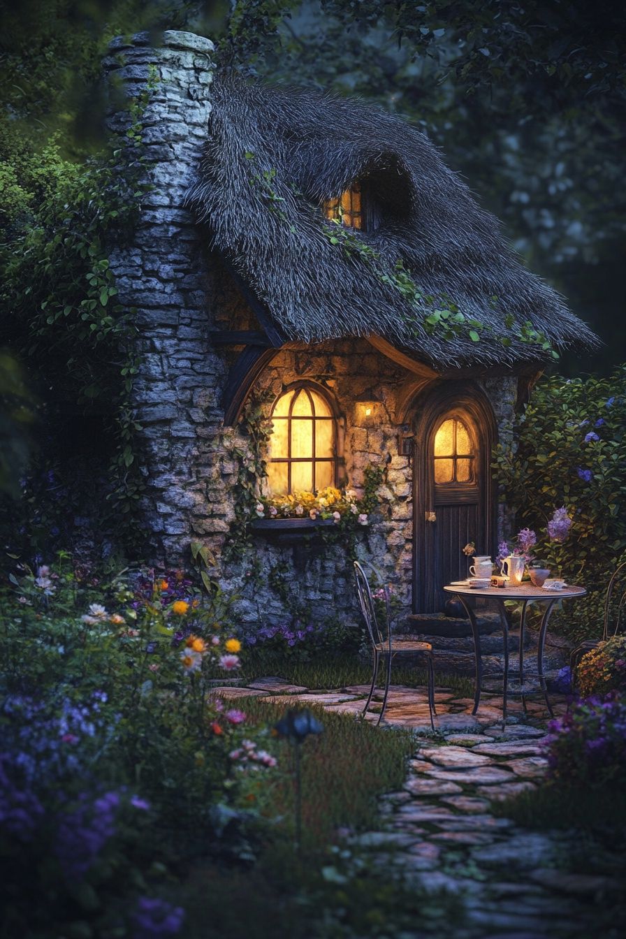 3. Add a Warm Glow to a Fairy Cottage