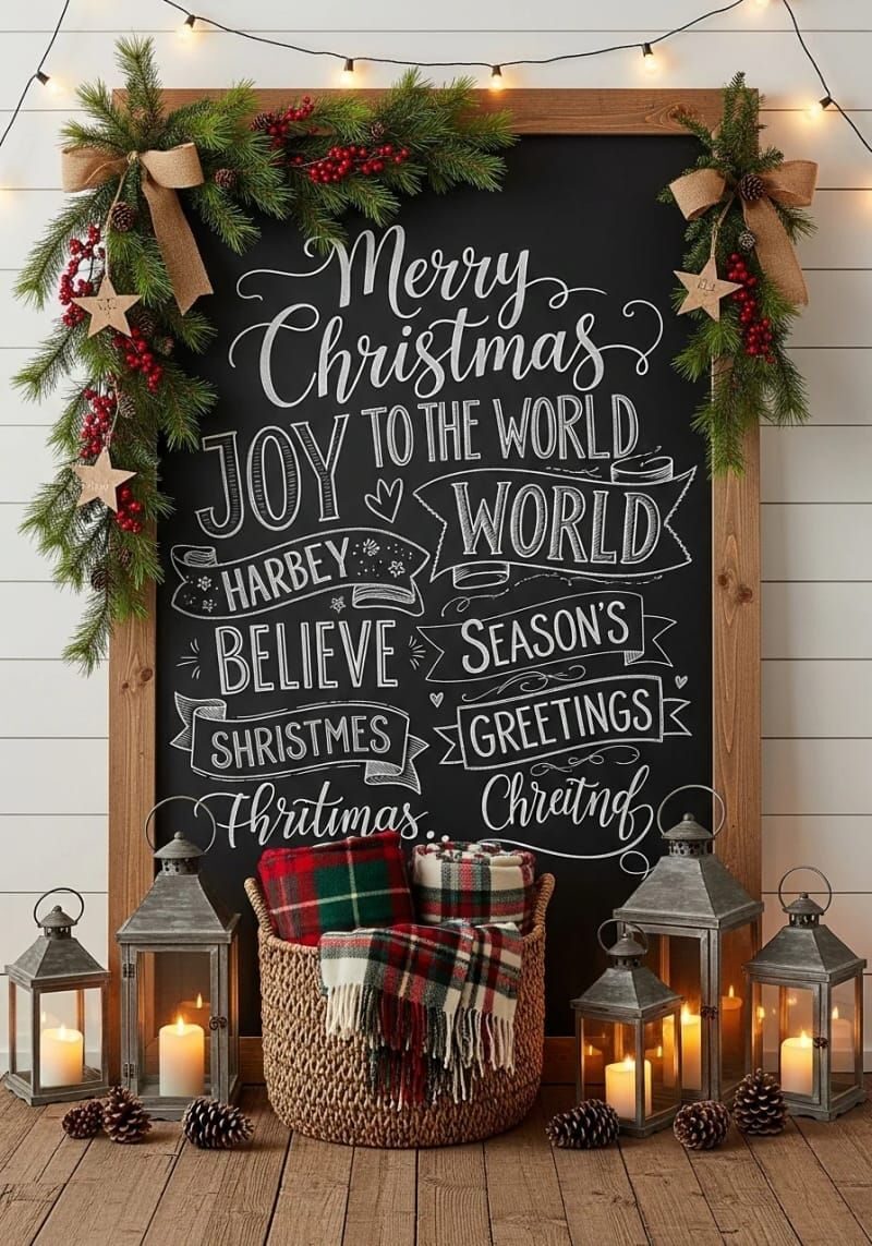 18. Chalkboard Sign With Holiday Greetings - photo 2