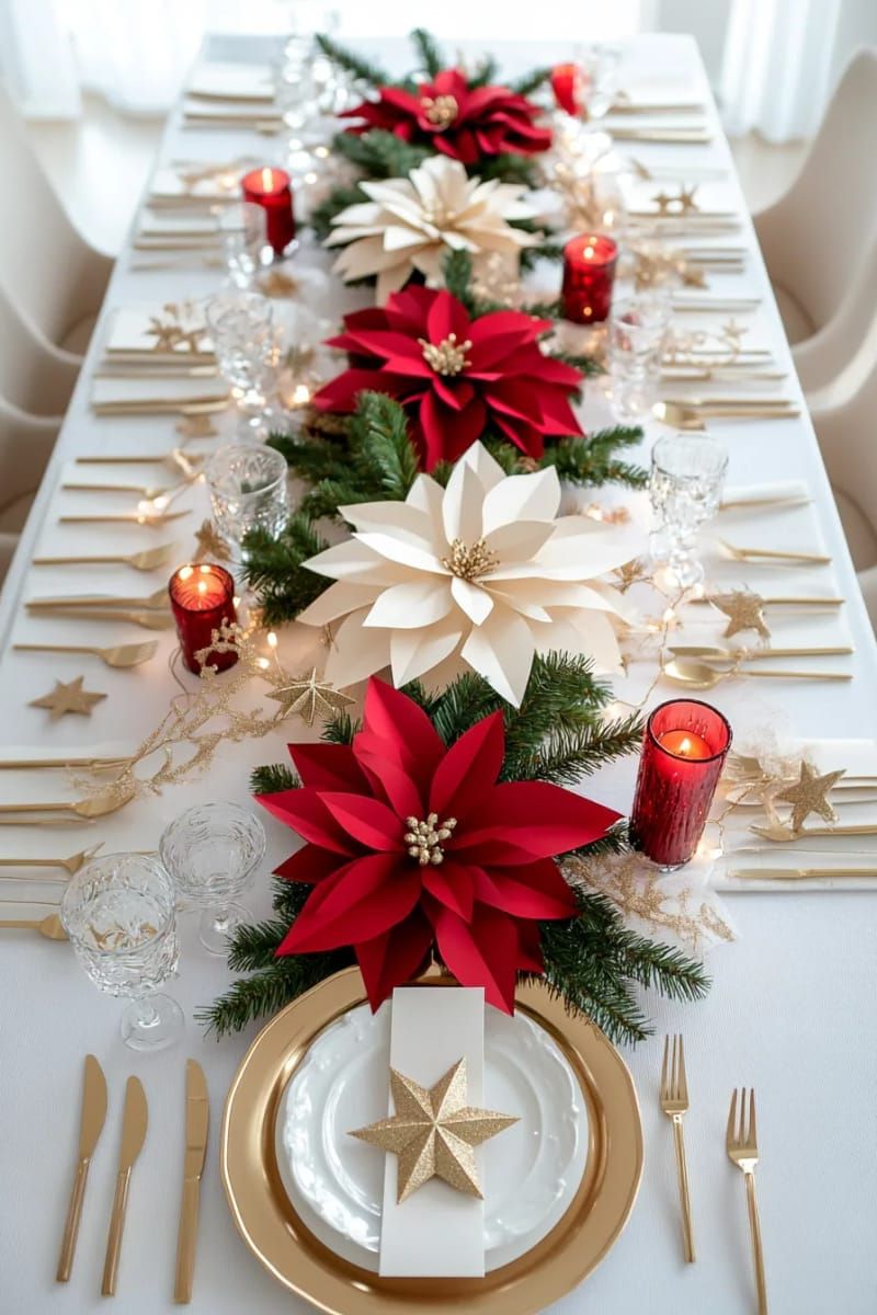11. Layered Paper Poinsettia Blooms for Holiday Tables - photo 2