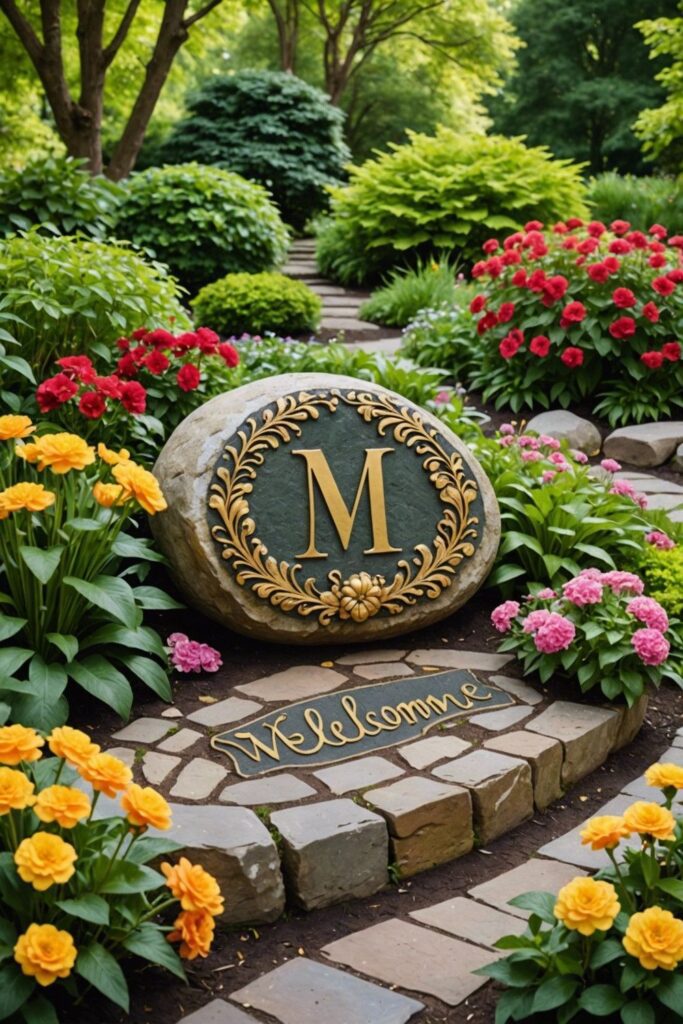 Monogram Rock Accents for Gardens