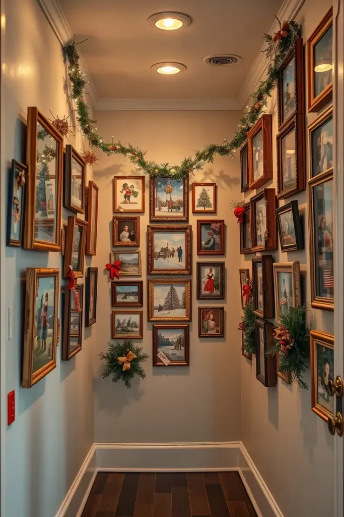 19) Vintage Christmas Postcards as Wall Art