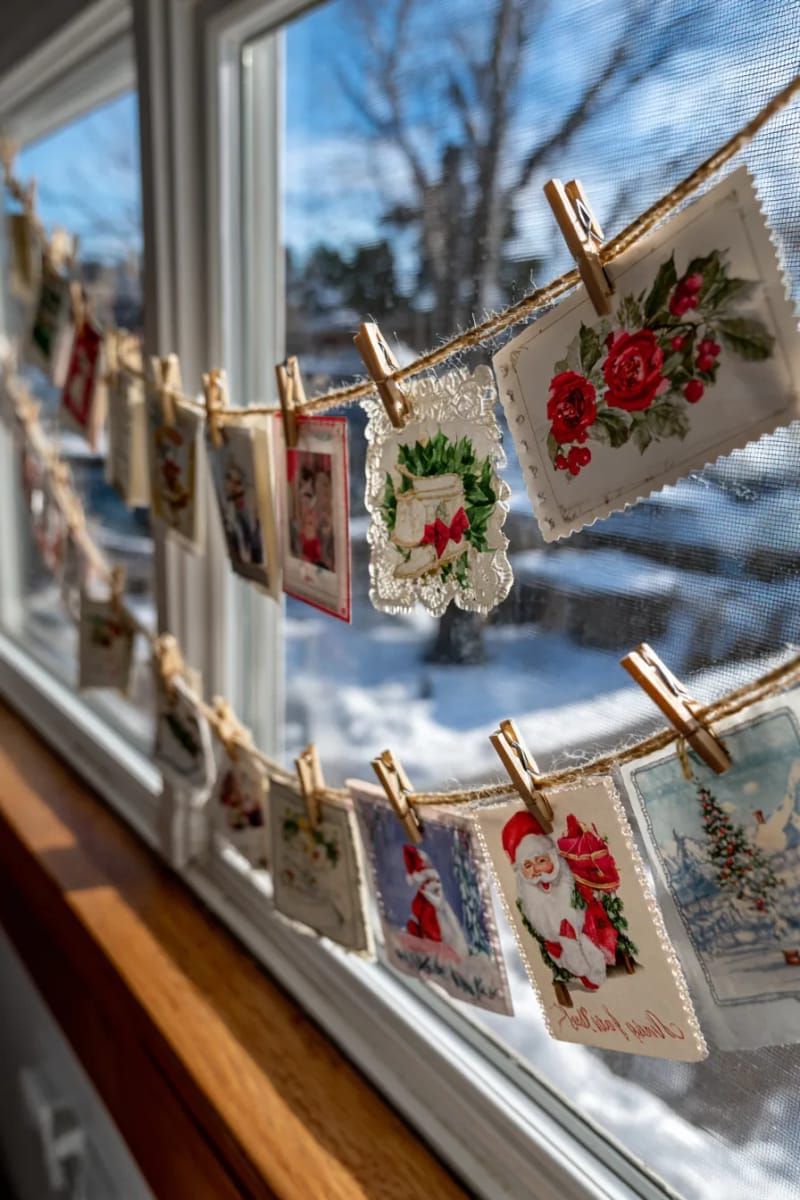 5. Retro Greeting Card Garland for Windows - photo 2