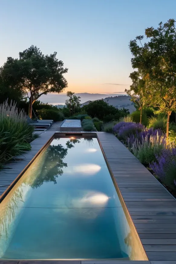 Minimalist Pool Design with a Scenic Backdrop