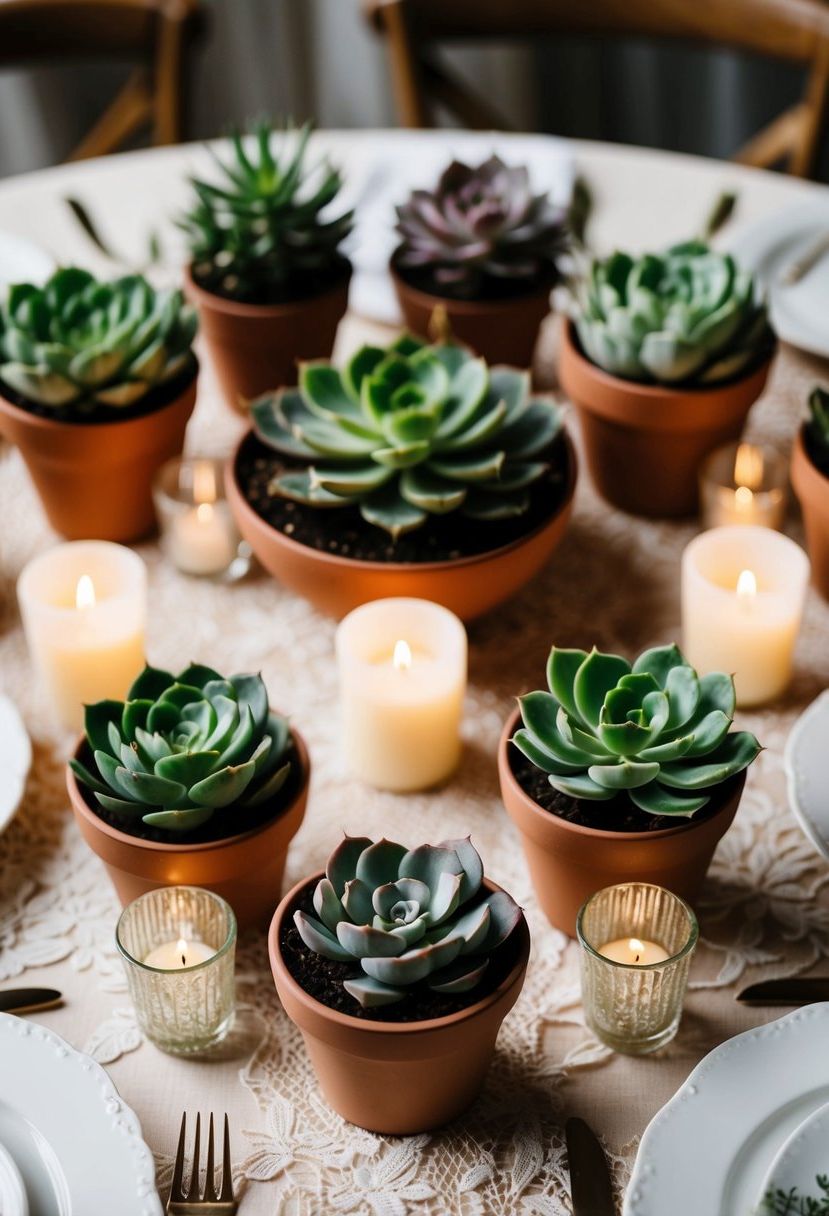 7) Succulent Pots for Table Decor